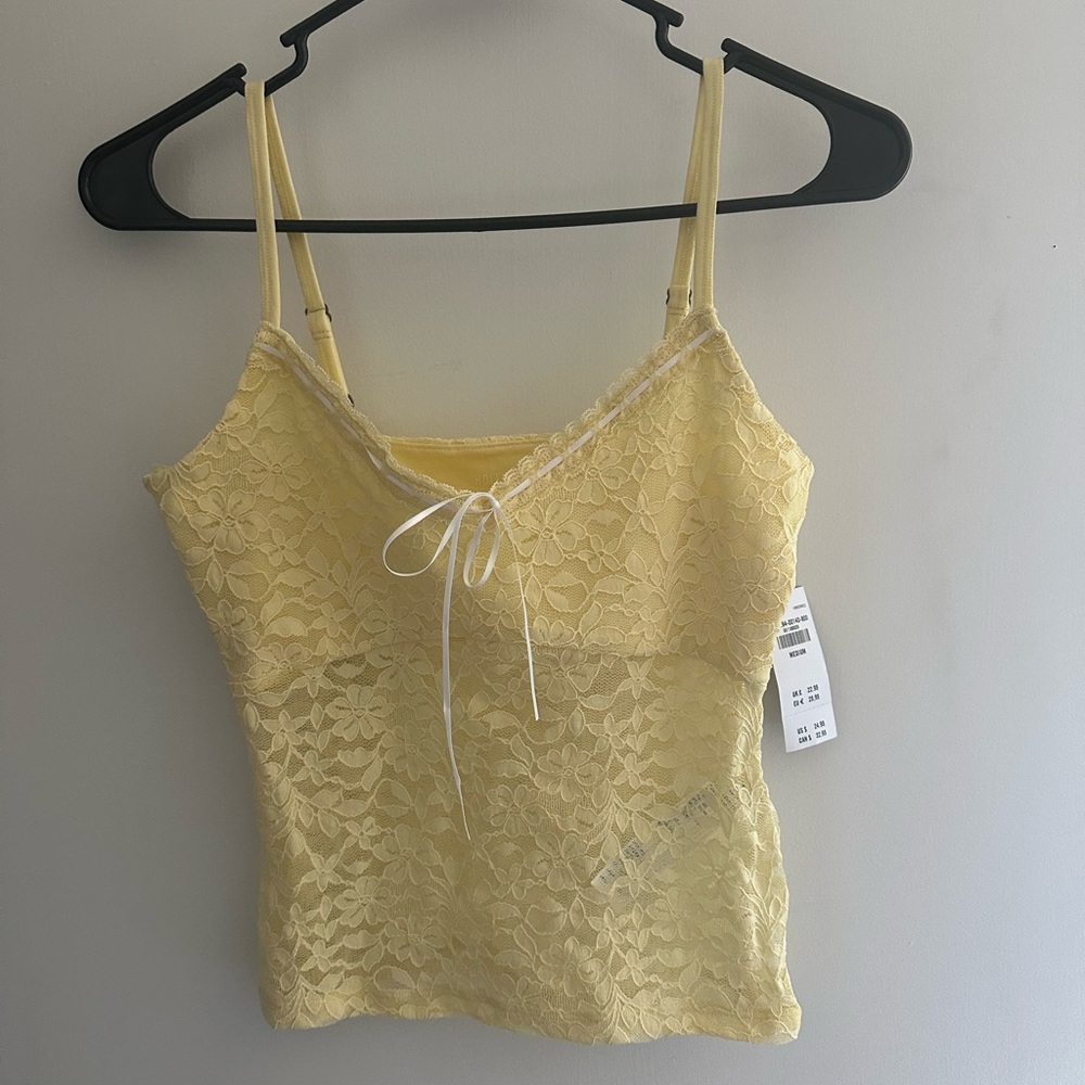 Hollister Yellow Lace Tank Top